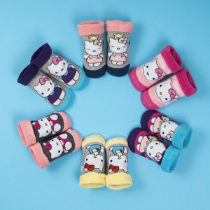 Chaussettes bébé bleu marine et rose SOXO Hello Kitty avec ABS