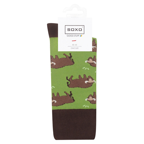 Lot de 4x chaussettes homme SOXO GOOD STUFF dans une boîte en carton | pizza | set cadeau parfait