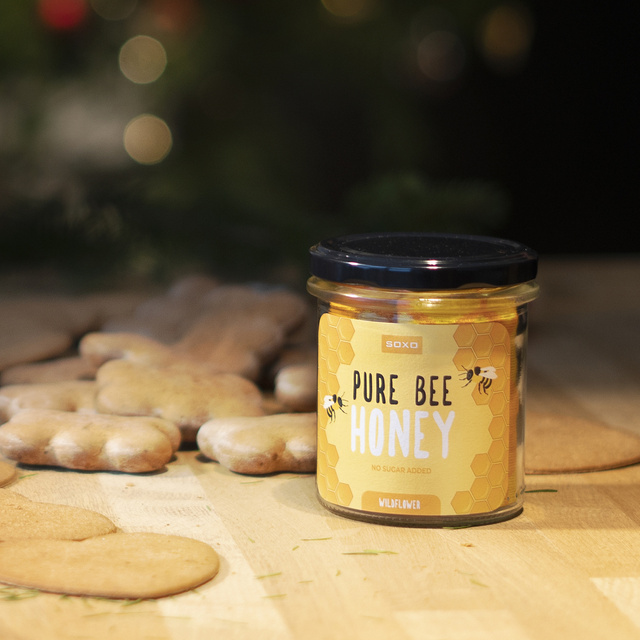 Chaussettes colorées SOXO GOOD STUFF Pure Bee Honey dans un pot de coton amusant