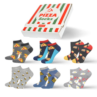 Lot de 6 pieds pour homme SOXO GOOD STUFF dans une boîte à pizza