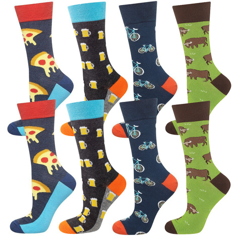 Lot de 4x chaussettes pour hommes SOXO GOOD STUFF Pizza colorée cadeau 