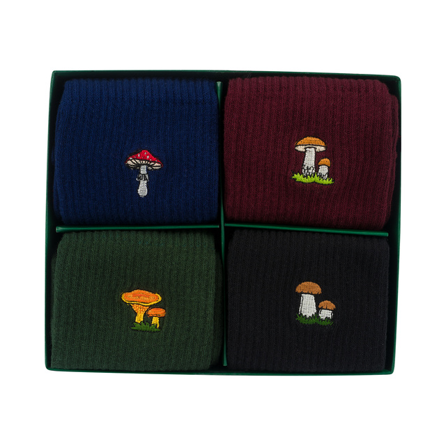 Lot de 4x chaussettes à champignons SOXO pour hommes dans un paquet édition premium
