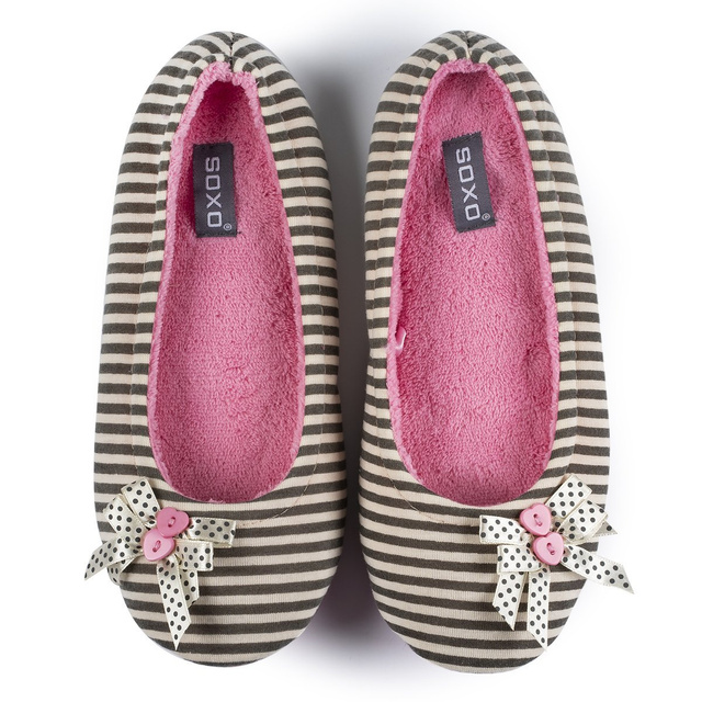 Chaussons ballerines colorées pour femmes SOXO avec un nœud