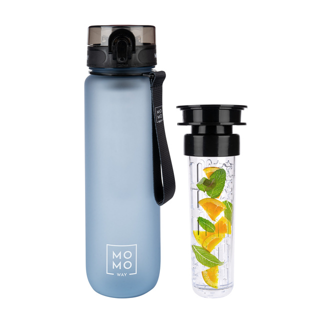 MOMO WAY Bouteille d'eau grise | idée cadeau | BPA free | Tritan