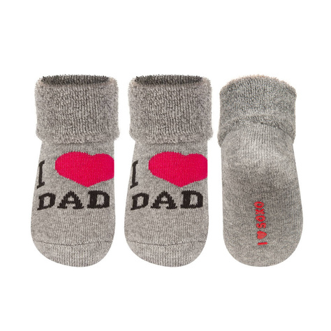 Chaussettes grises pour bébé SOXO avec inscription 