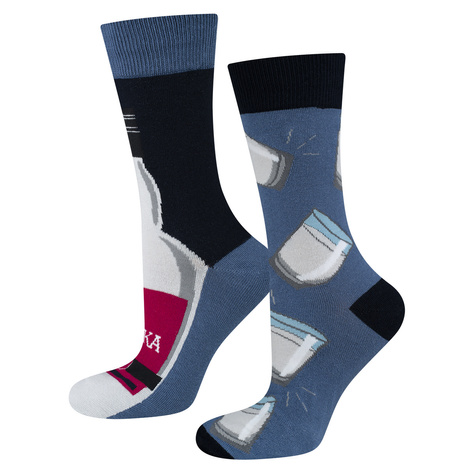 Lot de 2x chaussettes colorées SOXO Homme Vodka et chocolat pour un cadeau 