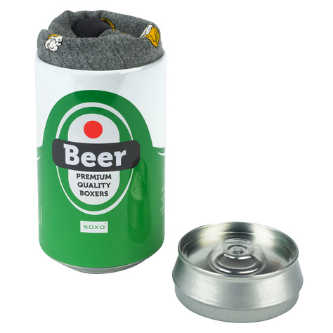 Caleçon boxeur pour homme en forme de canette de bière SOXO | Cadeau amusant | Fête des garçons | Culotte pour lui dans son emballage d'origine