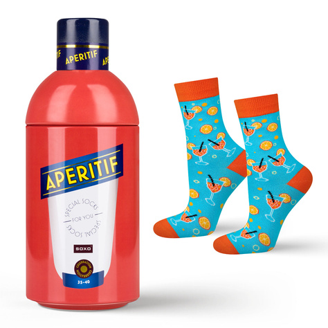 Chaussettes pour femmes SOXO GOOD STUFF drôles de Aperitif dans une bouteille cadeau