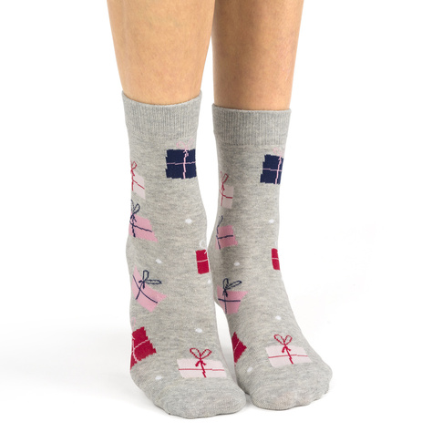 Set 4x Soxo chaussettes femmes | Maison de Noël | Cadeau pour elle | Père Noël | chaussettes joviales colorées