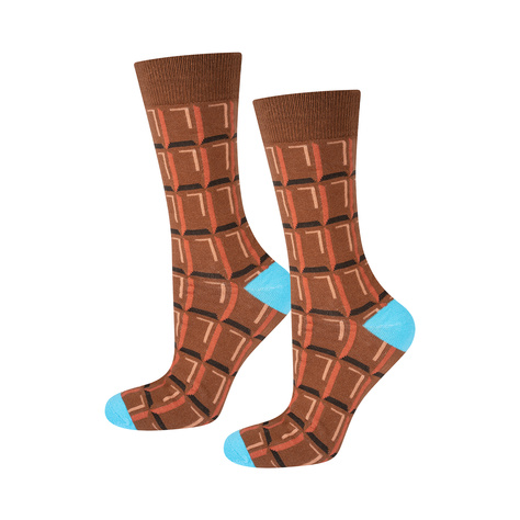 SOXO Cadeau Homme Chaussettes | barre de chocolat | Cadeau Funny