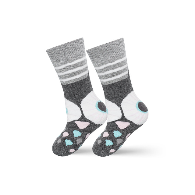 Chaussettes pour enfants gris SOXO joyeux chaud éponge hibou 