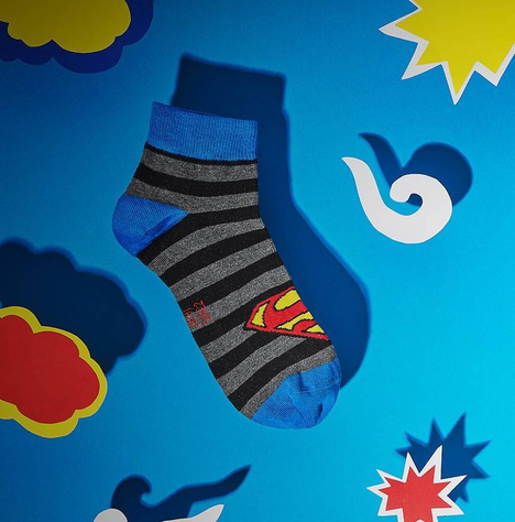 Chaussettes colorées SOXO pour hommes Superman DC COMICS coton 