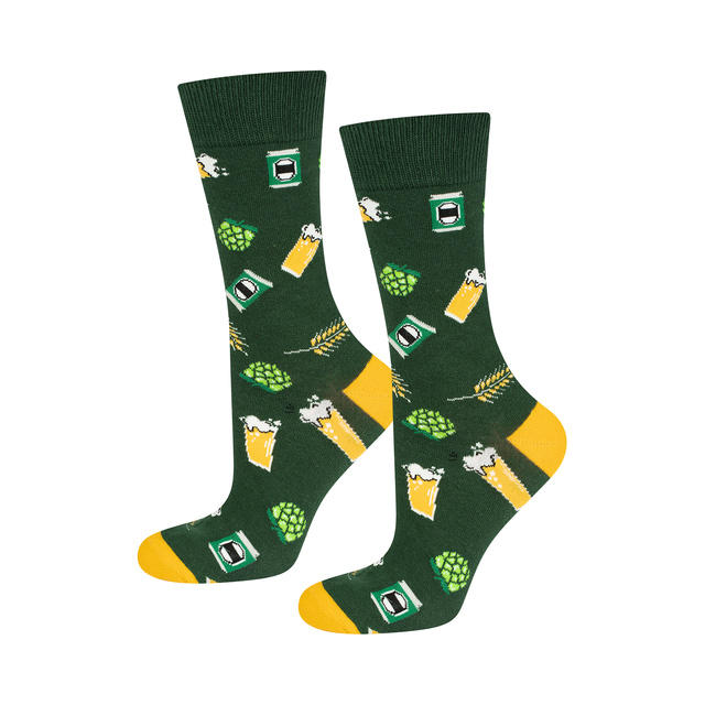 Chaussettes colorées pour hommes SOXO GOOD STUFF, bière brune amusante, fumées en canette