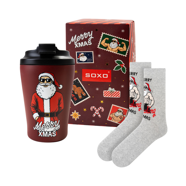 Coffret Chaussettes Père Noël Coquin + Mug Isotherme