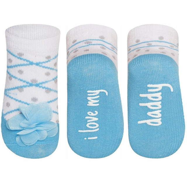 Chaussettes de ballerine bleues SOXO baby avec inscription  