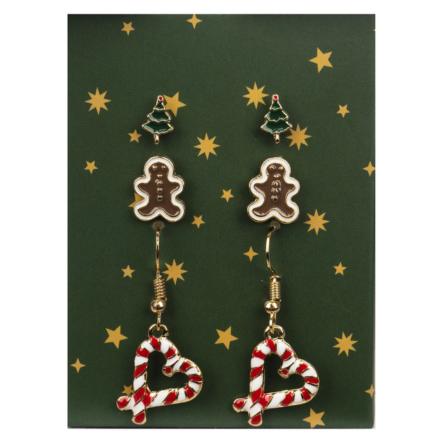 SOXO | Boucles d'oreilles sapin de Noël | Cake folk | Bâtons de Noël | Idée cadeau pour elle | Noël