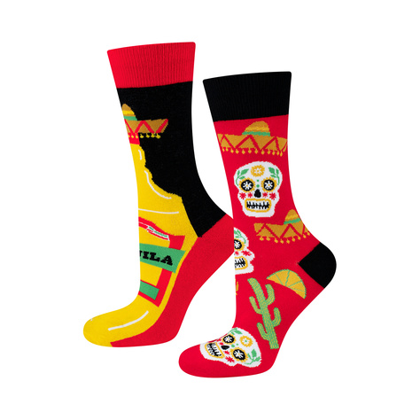 Lot de 2x chaussettes colorées en coton SOXO GOOD STUFF pour hommes Tequila et bouteille de vodka amusantes 