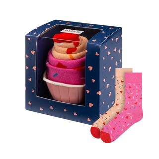 Chaussettes roses SOXO cupcake pour femmes - 2 paires