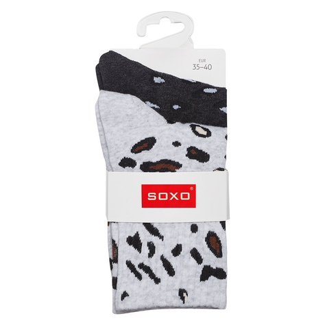 Chaussettes SOXO pour femmes avec panthère noire - pack de 2