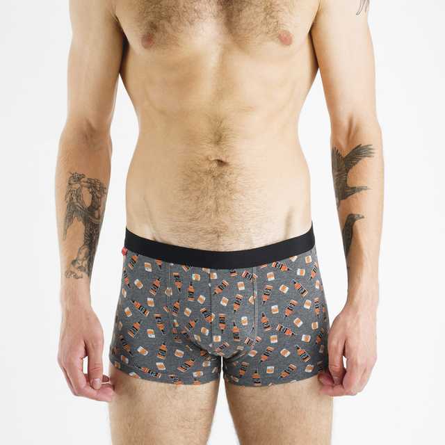 Boxer homme Whisky en bouteille SOXO | Idée cadeau | Fête des garçons | Culotte en coton