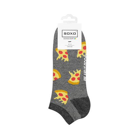 SOXO GOOD STUFF pieds colorés pour homme - pizzas - cadeau pour lui