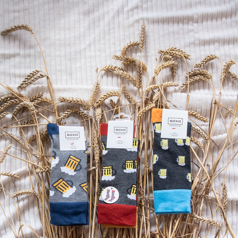 Chaussettes colorées en coton SOXO GOOD STUFF pour hommes | petites chopes de bière