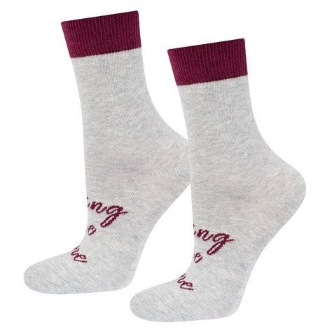 Lot de 3x chaussettes SOXO pour femmes, drôle de vin rouge, dans un tube cadeau 