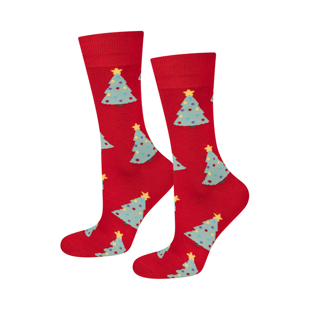 Set 4x chaussettes colorées pour hommes SOXO GOOD STUFF joyeux Noël cadeau chaussettes en coton