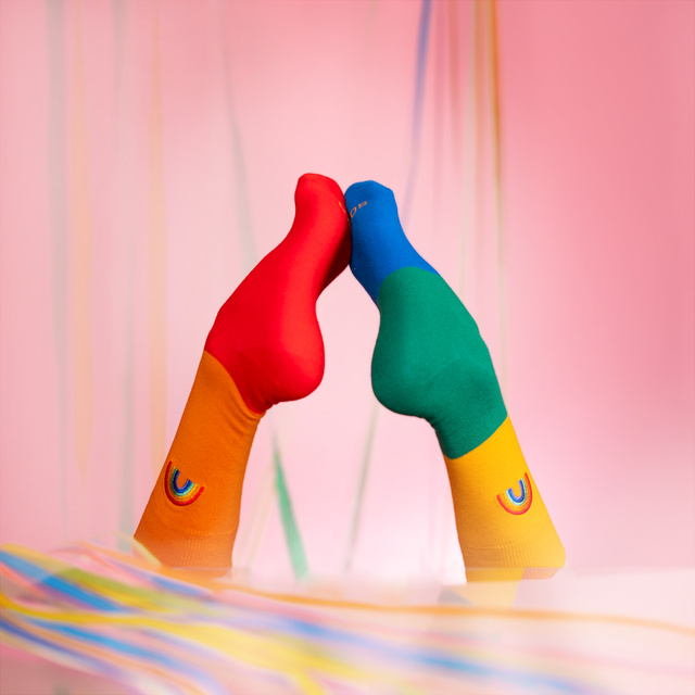 Chaussettes pour femmes | SOXO pour hommes | Arc-en-ciel dans une boîte | Idée de cadeau amusante | Unisexe