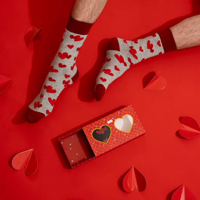 Chaussettes pour hommes SOXO Cœurs - 2 paires