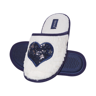 Chaussons SOXO blanc avec un coeur de paillettes