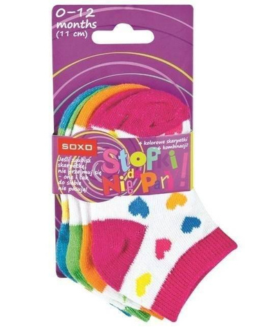 Lot de 2x chaussettes bébé SOXO à motifs colorés 