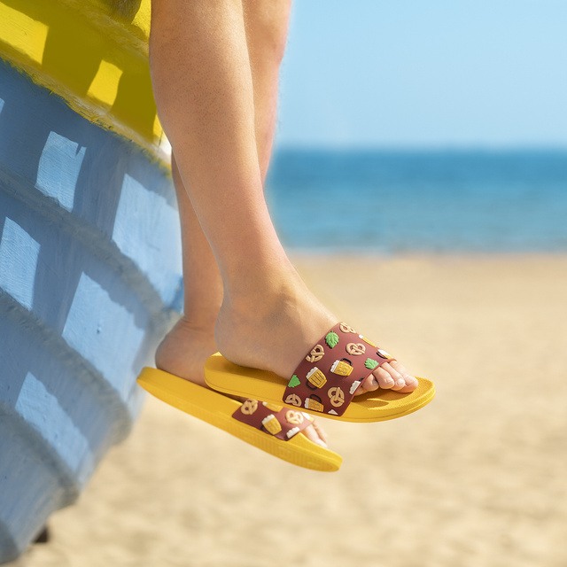 Tongs Comfort de plage pour femme pour hommes SOXO Bière  | Idéal pour des vacances à la plage et une piscine | En caoutchouc