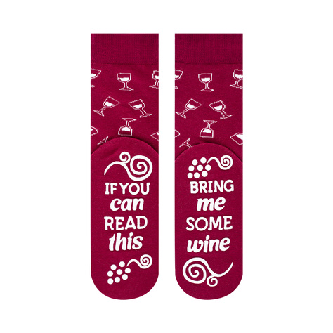 Chaussettes pour femmes SOXO GOOD STUFF drôles de Red Wine dans une bouteille cadeau