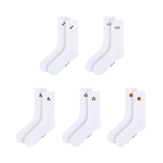 Chaussettes SOXO blanches avec broderie pour hommes - 5 paires