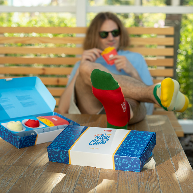 Chaussettes pour hommes Soxo fish and chips