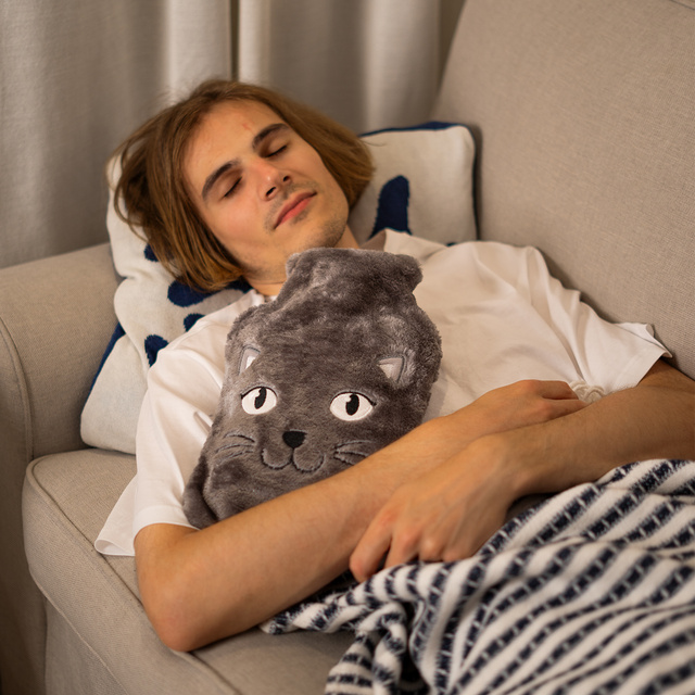 Bouillotte avec housse motif chat 3,5 l