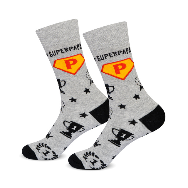 Ensemble de chaussettes Super Papa pour homme dans une tasse avec un porte-clés