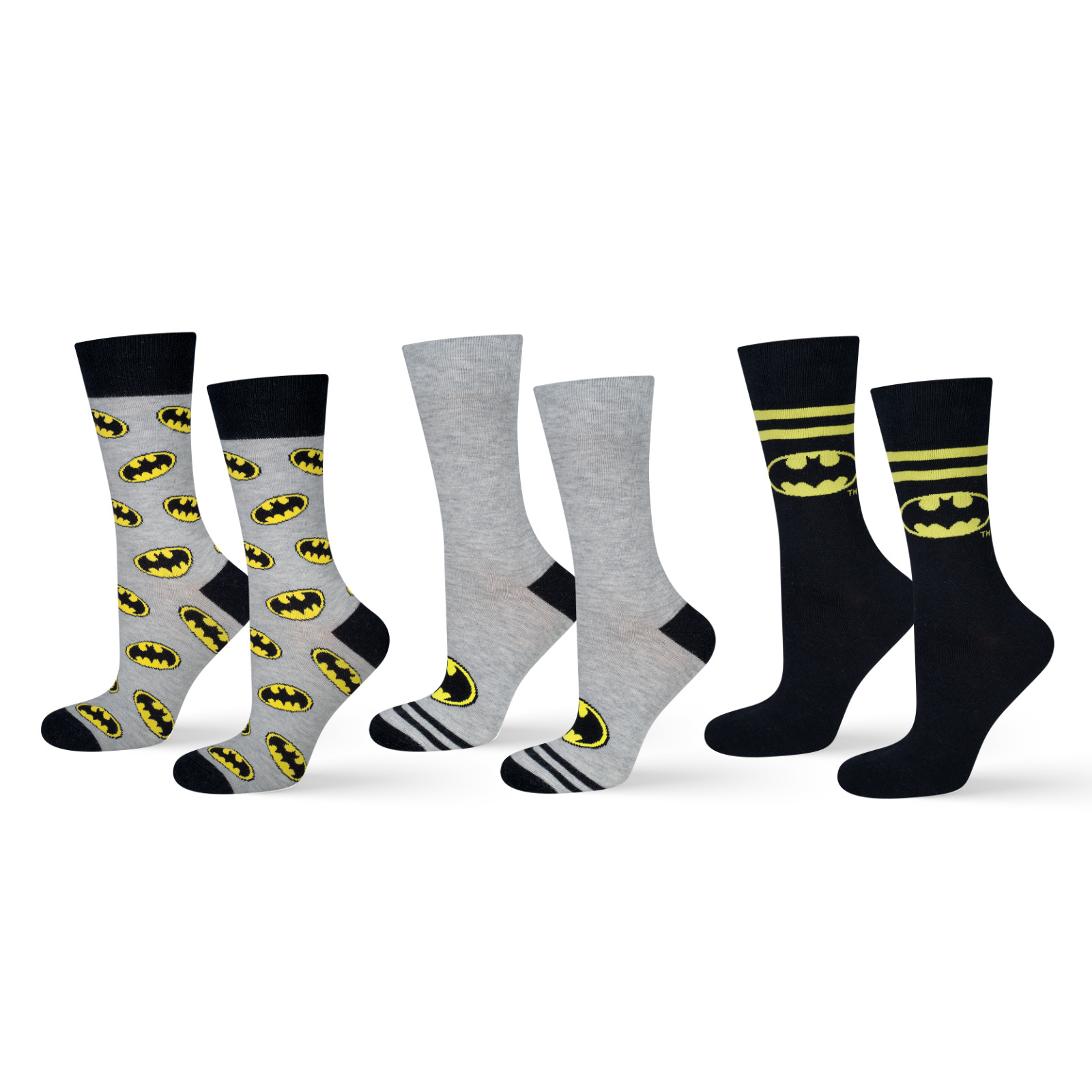 Lot De 2 Chaussettes Batman – Action Pose And Symbols, Taille Unique, Neuves