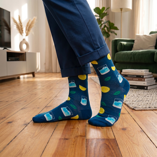 Chaussettes colorées pour hommes SOXO Gin in a bottle