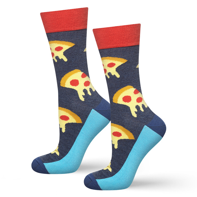 SOXO GOOD STUFF - chaussettes colorées pour homme - pizza - idée cadeau - pour lui