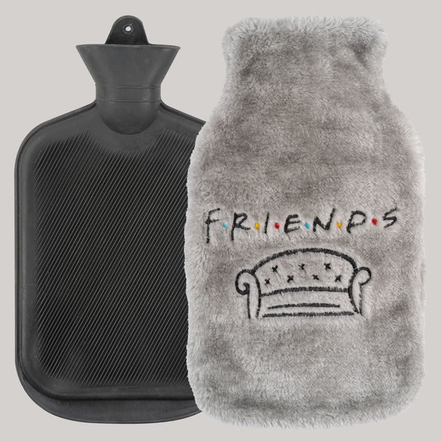 Chauffe bouillotte grise SOXO dans sa housse peluche Idée cadeau FRIENDS BIG 1.8l