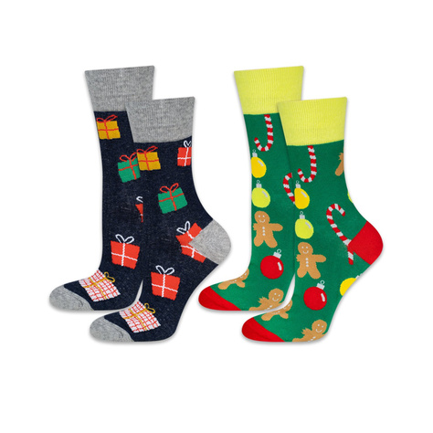 Lot de 2x chaussettes de Noël en coton coloré SOXO GOOD STUFF pour hommes 