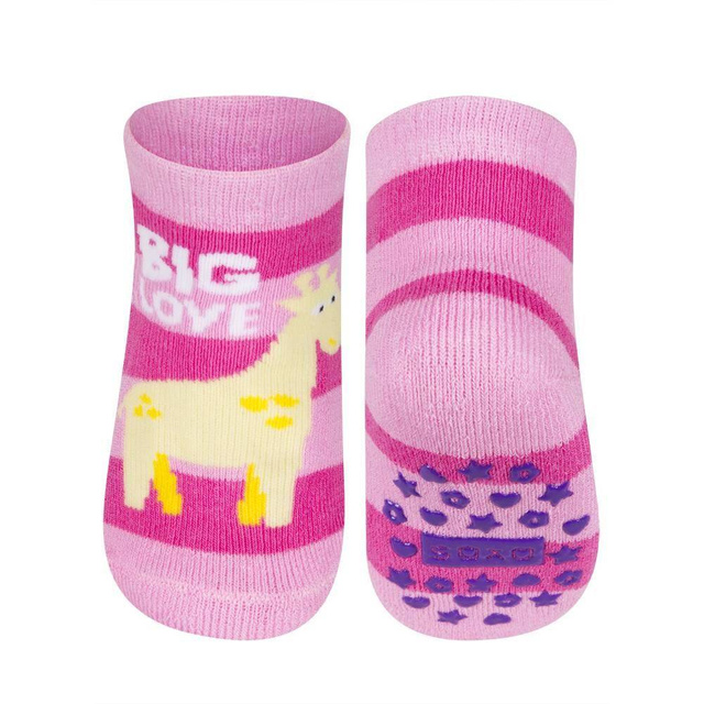 Chaussettes bébé colorées SOXO avec girafe en ABS