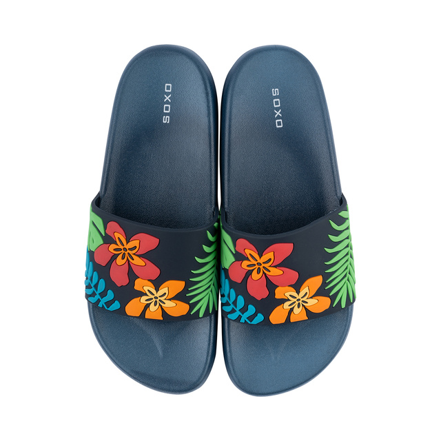 Tongs Comfort de plage pour femme pour hommes SOXO feuilles | Idéal pour des vacances à la plage et une piscine | En caoutchouc