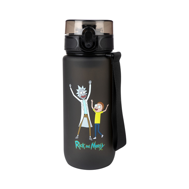 Bouteille d'eau 0.6L noire | durable et pratique | Rick and Morty