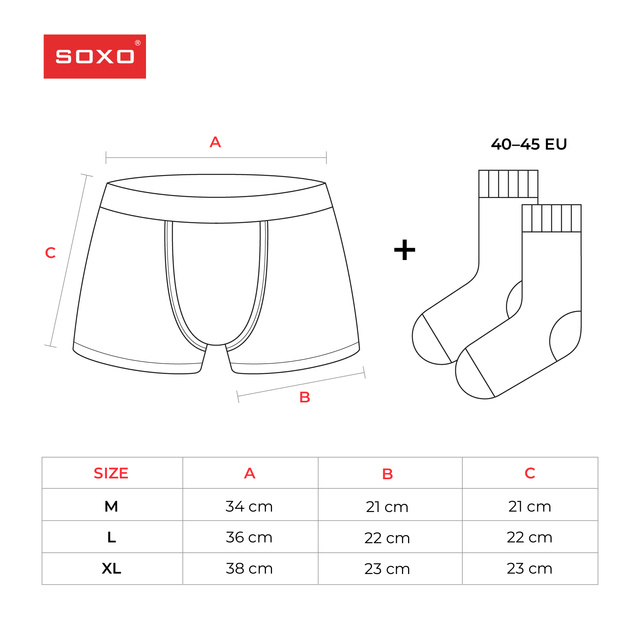 Ensemble Boxers et Chaussettes SOXO Bisou