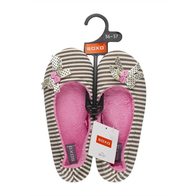 Chaussons ballerines colorées pour femmes SOXO avec un nœud