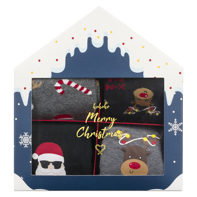 Coffret cadeau homme Soxo | 2x Chaussettes de Noël | 2x caleçons de Noël | cadeau pour le Père Noël | pour lui | Ensemble amusant