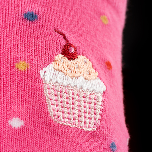 Chaussettes roses SOXO cupcake pour femmes - 2 paires